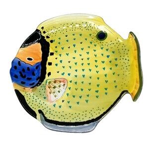 Studio Nova Colorful Ceramic Reef Fish 10" Serving Plate